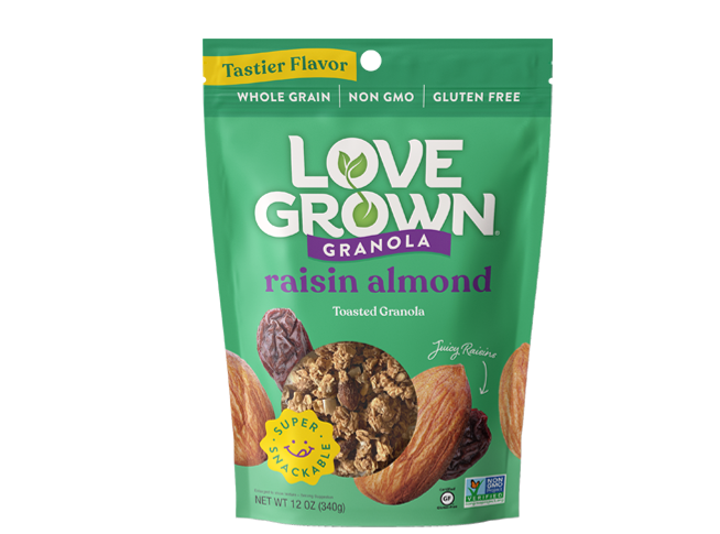 Love Grown granola raisin almond