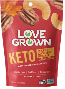 Love Grown Keto Granola Maple Cashew Pecan